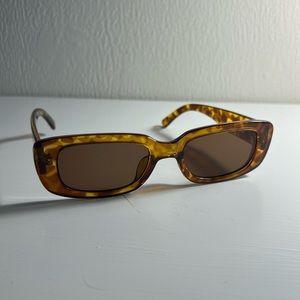 Brown rectangular sunglasses